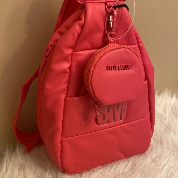 NWT Steve Madden (bjaya) Backpack w/Matching Coin Pouch -Pink - Picture 5 of 13
